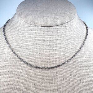 VTG Solid Sterling Silver 925 Cable Link Chain Necklace Size 16" Length